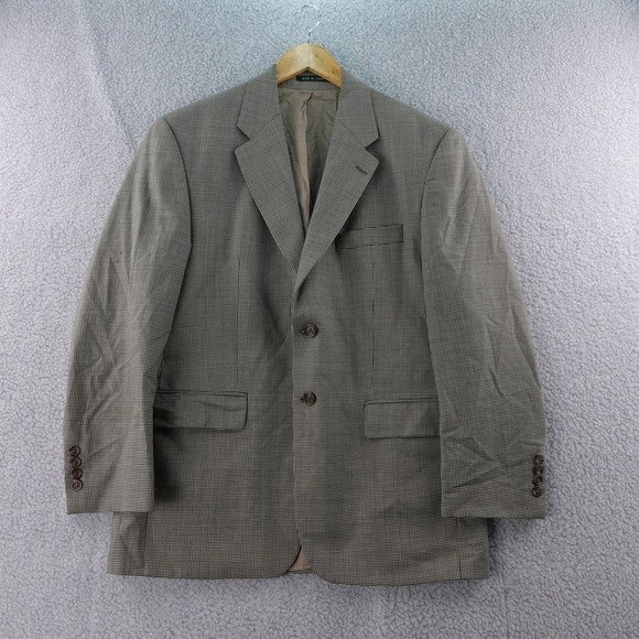 Lauren Ralph Lauren Mens 40S Houndstooth Wool Blazer Jacket Classic Fit USA Made